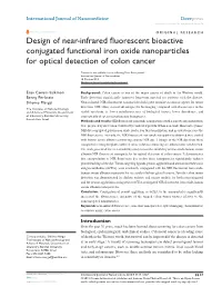 Design of Near-Infrared Fluorescent Bioactive Conjugated Functional Iron Oxide Nanoparticles for Optical Detection of Colon Cancer