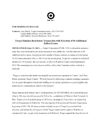 Target Finalizes Real Estate Transaction with Selection of 84 Additional Zellers Leases