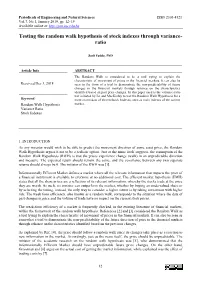 Testing the Random Walk Hypothesis of Stock Indexes Through Variance- Ratio
