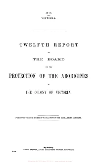 Twelfth Report of the Board for the Protection of the Aborigines in The