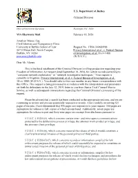 DOJ Criminal Division 3Rd Interim Response