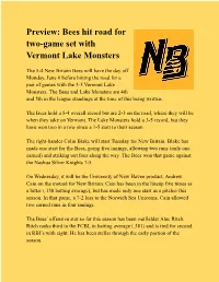 Preview: Bees Hit Road for Two-Game Set with Lake Monsters