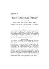 Testing the Efficacy of Some Methods Recommended