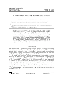 A Categorical Approach to Syntactic Monoids 11