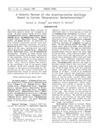 A Generic Review Based on Larvae of the Acanthaclisine Antlions (Neuroptera: Myrmeleontidae)L