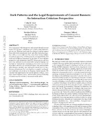 Dark Patterns and the Legal Requirements of Consent Banners: an Interaction Criticism Perspective
