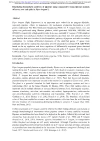 Elucidating Biosynthetic Pathway of Piperine Using Comparative Transcriptome Analysis of Leaves, Root and Spike in Piper Longum L