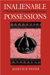 Inalienable Possessions This Page Intentionally Left Blank Inalienable Possessions