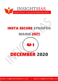 Insta Secure Synopsis Mains 2021