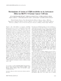 Mechanisms of Action of 17Βh-Neriifolin on Its Anticancer Effect in SKOV-3 Ovarian Cancer Cell Line