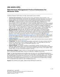 [MS-WSMV-Diff]: Web Services Management Protocol Extensions for Windows Vista