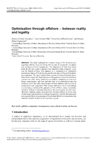 Optimisation Through Offshore – Between Reality and Legality