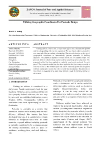ZANCO Journal of Pure and Applied Sciences Utilizing Geographic