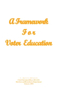 A Framework for Voter Education, Belize Elections and Boundaries
