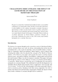 Challenging Mercantilism: the Impact of David Hume on the Evolution of Monetary Thought