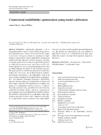 Constrained Multifidelity Optimization Using Model Calibration