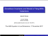 Donaldson Invariants and Moduli of Yang-Mills Instantons
