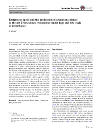 Emigration Speed and the Production of Sexuals in Colonies of the Ant Temnothorax Crassispinus Under High and Low Levels of Disturbance