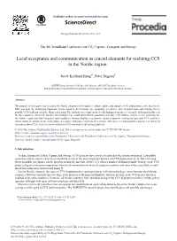 Local Acceptance and Communication As Crucial Elements for Realizing CCS in the Nordic Region