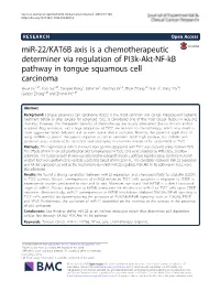 Mir-22/KAT6B Axis Is a Chemotherapeutic Determiner Via