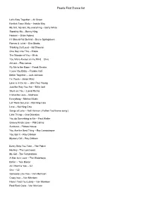 Pearls First Dance List