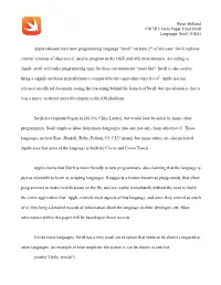 Ryan Holland CSC415 Term Paper Final Draft Language: Swift (OSX)