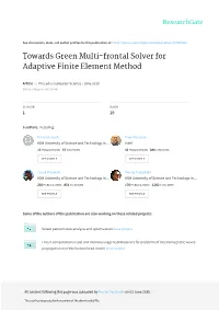 Towards Green Multi-Frontal Solver for Adaptive Finite Element Method