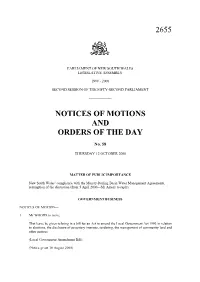 2655 Notices of Motions and Orders of The