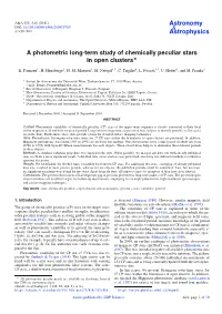 A Photometric Long-Term Study of Chemically Peculiar Stars in Open Clusters
