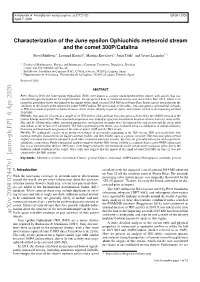 Characterization of the June Epsilon Ophiuchids Meteoroid Stream And