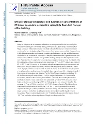 Effect of Storage Temperature and Duration on Concentrations of 27 Fungal Secondary Metabolites Spiked Into Floor Dust from an Office Building