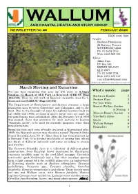 March Meeting and Excursion What’S Inside: Page for Our First Excursion This Year We Will Meet at 9.30Am