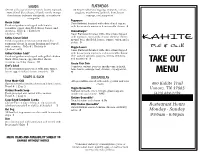 Take out Menu