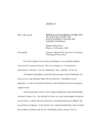 ABSTRACT Title of Document: MINOR LEAGUE