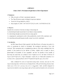 AME20213 James Joule's Mechanical Equivalent of Heat Experiment