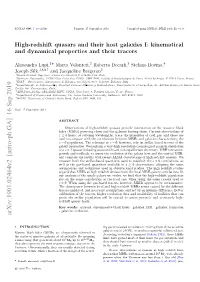 High-Redshift Quasars and Their Host Galaxies I: Kinematical and Dynamical Properties and Their Tracers