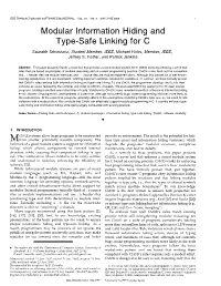 Modular Information Hiding and Type-Safe Linking for C