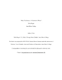 Music Preferences: a Gateway to Where? by Delia Regan