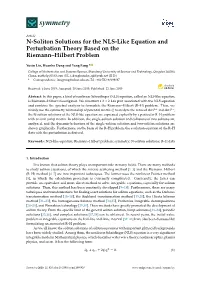N-Soliton Solutions for the NLS-Like Equation and Perturbation Theory Based on the Riemann–Hilbert Problem