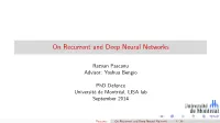 On Recurrent and Deep Neural Networks