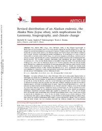 Revised Distribution of an Alaskan Endemic, the Alaska Hare (Lepus Othus), with Implications for Taxonomy, Biogeography, and Climate Change
