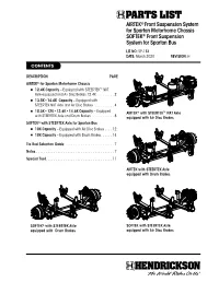 Sp-184 Rev H AIRTEK / SOFTEK Parts List for Spartan Motorhome Chassis And
