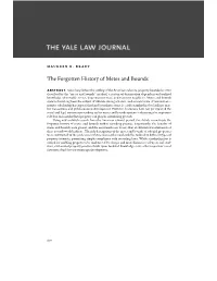 The Forgotten History of Metes and Bounds Abstract