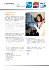 Biopharmaceutical Release Testing