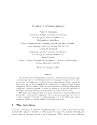 Chains of Subsemigroups