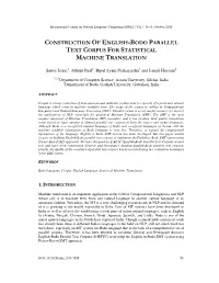 Construction of English-Bodo Parallel Text