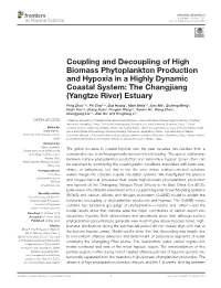 Coupling and Decoupling of High Biomass Phytoplankton Production and Hypoxia in a Highly Dynamic Coastal System: the Changjiang (Yangtze River) Estuary