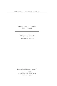 Gian-Carlo Wick 1909–1992