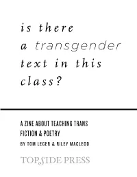 Is There a Transgender Text in This Class?