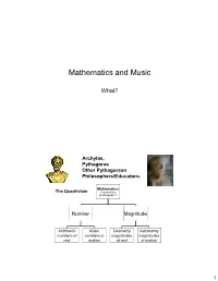 Mathematics and Music